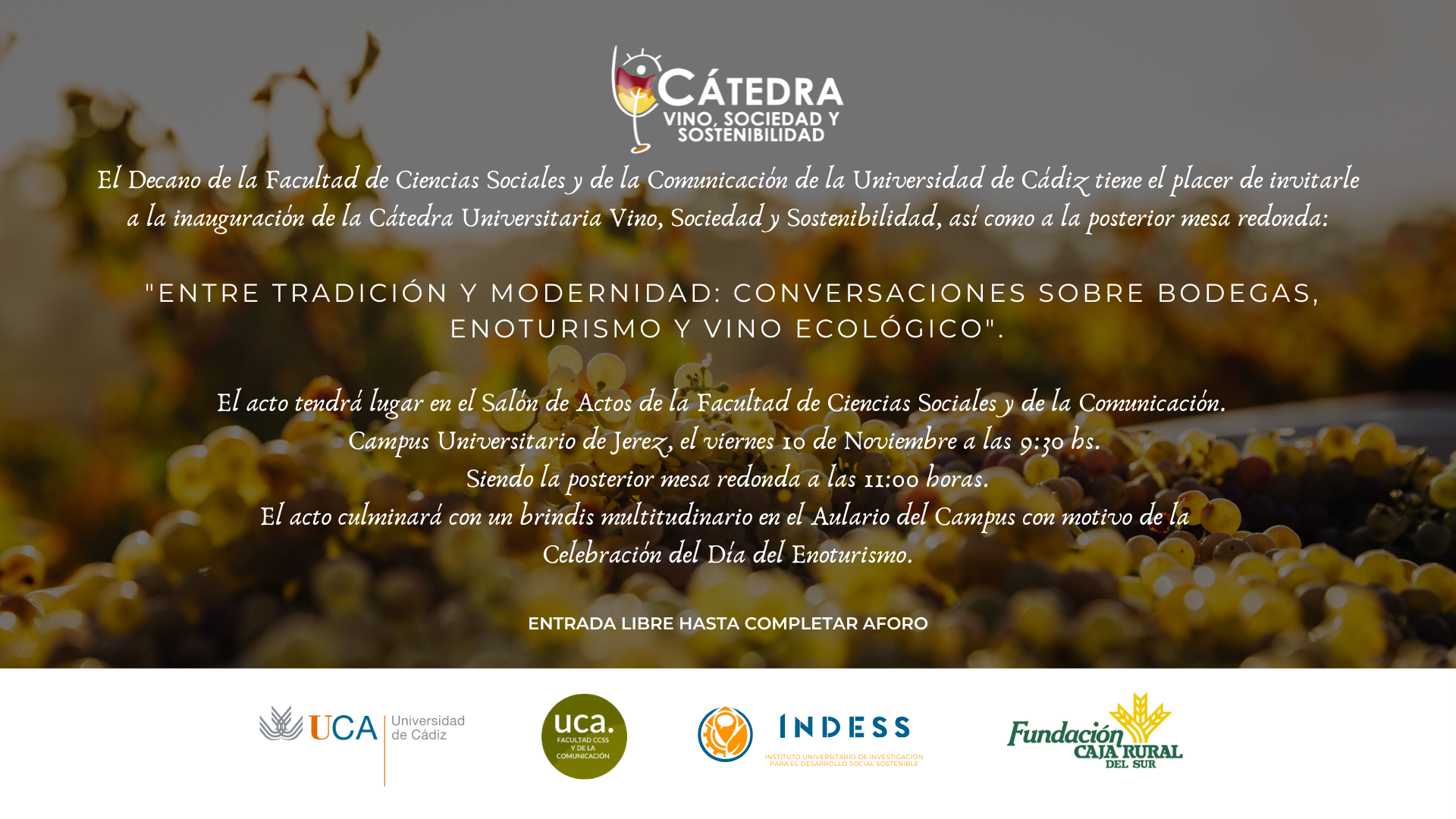 INAUGURACIÓN DE LA CÁTEDRA DEL VINO, SOCIEDAD Y SOSTENIBILIDAD